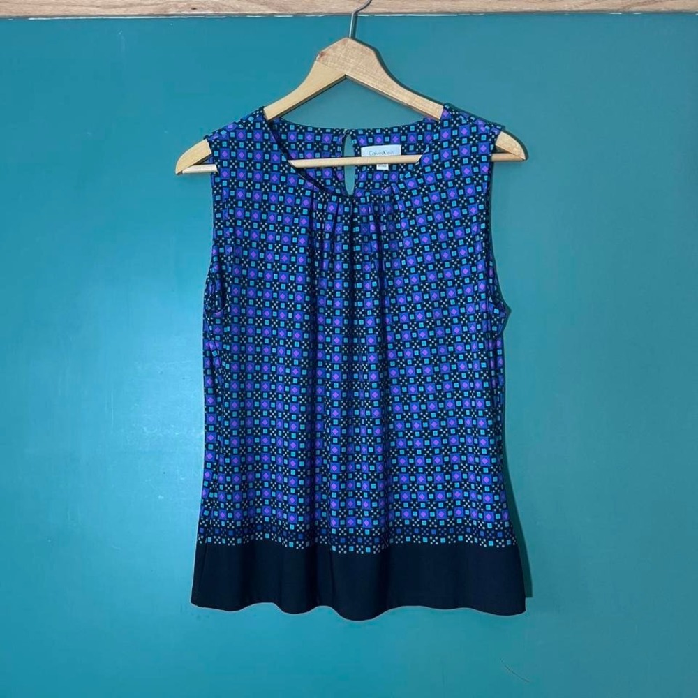Calvin‎ Klein geometric formal stretch tank top